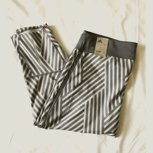 Adidas grey and white running capris